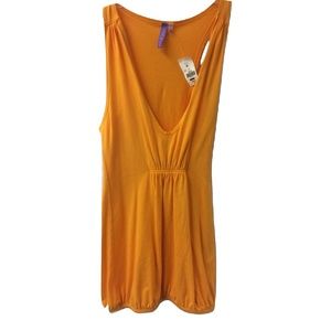 NWT Emma & Sam Orange Ruched Front Tunic Tank Top